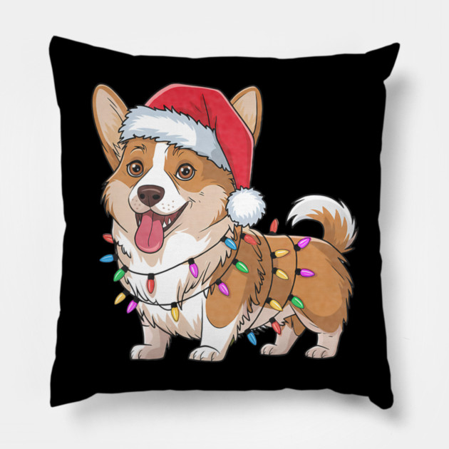 Cardigan Welsh Corgi Christmas Lights Xmas Dogs Pillow by yangho