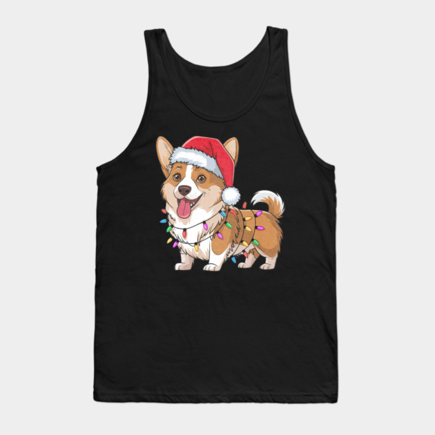 Cardigan Welsh Corgi Christmas Lights Xmas Dogs Tank Top by yangho