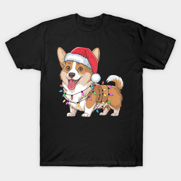 Cardigan Welsh Corgi Christmas Lights Xmas Dogs T-Shirt by yangho