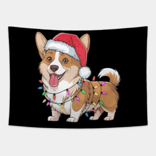 Cardigan Welsh Corgi Christmas Lights Xmas Dogs Tapestry