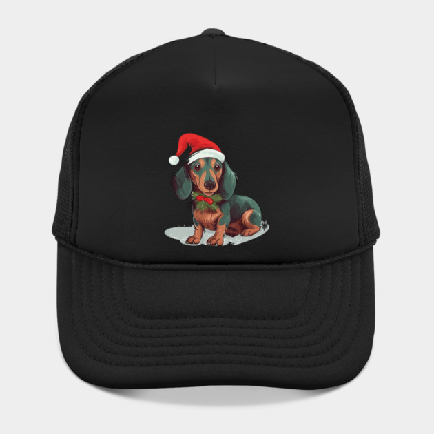 Christmas Dachshund Dogs Santa Hat Pet Weenie by yangho