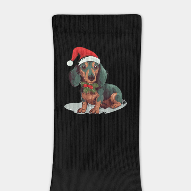 Christmas Dachshund Dogs Santa Hat Pet Weenie by yangho