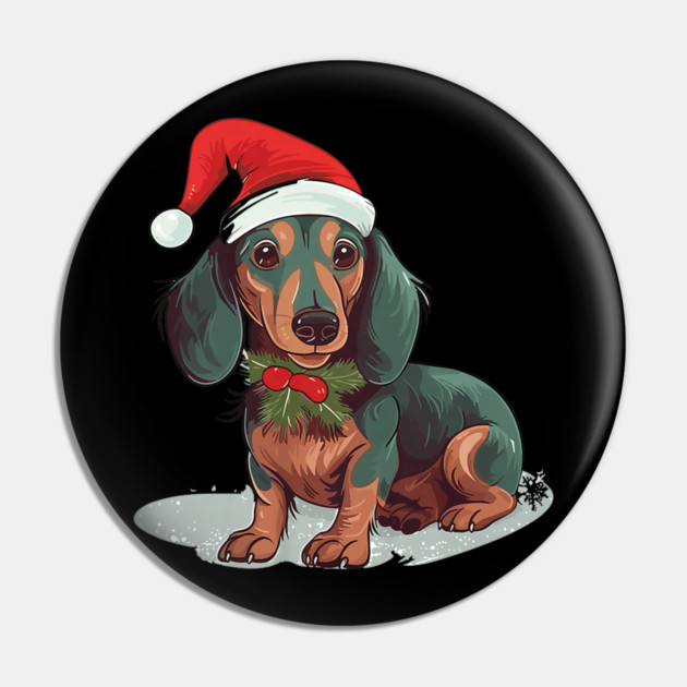 Christmas Dachshund Dogs Santa Hat Pet Weenie Pin by yangho
