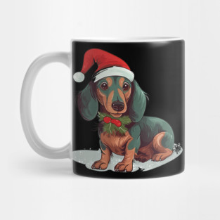 Christmas Dachshund Dogs Santa Hat Pet Weenie Mug