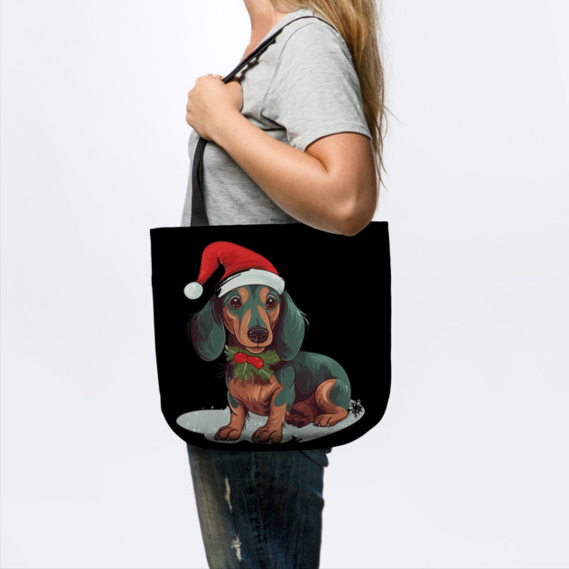 Christmas Dachshund Dogs Santa Hat Pet Weenie by yangho