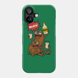 Funny Puerto Rican Coquí Frogs Drinking Coquito Saying WePA! Phone Case