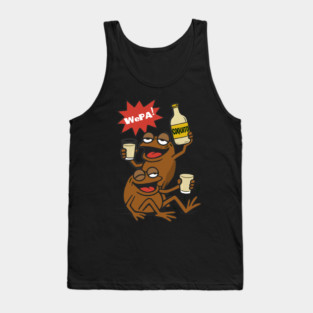 Funny Puerto Rican Coquí Frogs Drinking Coquito Saying WePA! Tank Top
