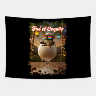 Fué el Coquito Funny Puerto Rican Christmas Coquí Frog Boricua Tapestry