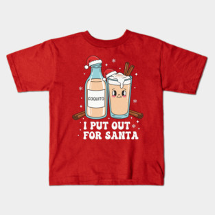 Funny Coquito Christmas “I Put Out for Santa” Cute Puerto Rican Kids T-Shirt