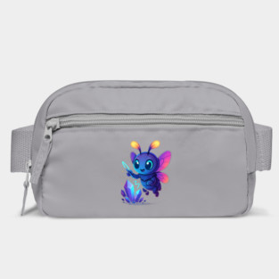 Cute Magical Bug with Glowing Crystals • Whimsical Fantasy Art Bag