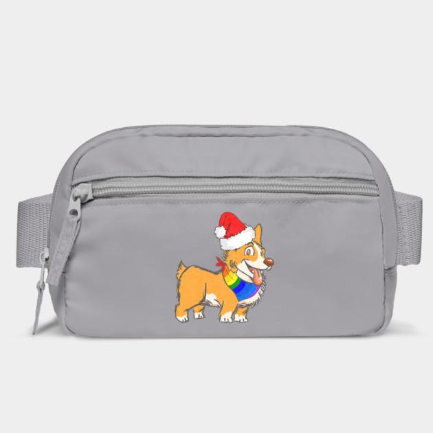 Christmas Gay Lesbian Pride Cute Santa Hat Corgi Dog by yangho
