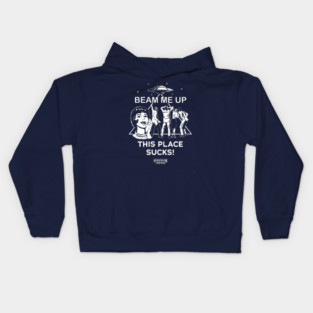 STRANGER THINGS 5: BEAM ME UP THIS PLACE SUCK Kids Hoodie