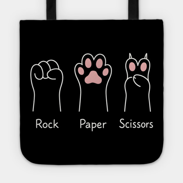 Rock Paper Scissors Cat Paws – Funny Animal Paw Game Graphic Tote by MakerMind8.2