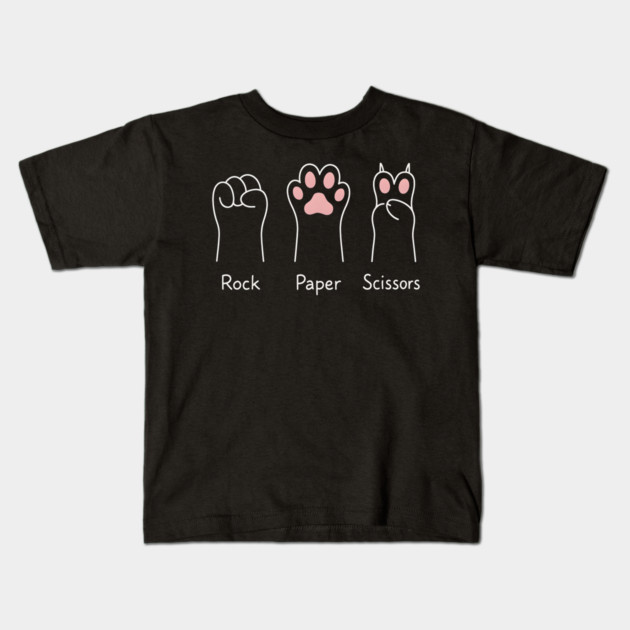 Rock Paper Scissors Cat Paws – Funny Animal Paw Game Graphic Kids T-Shirt by MakerMind8.2