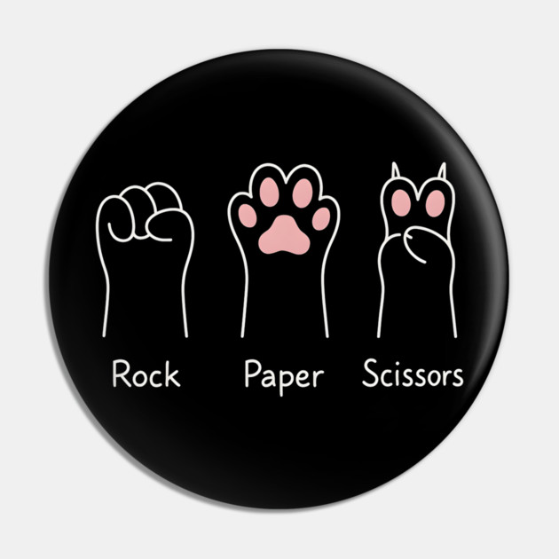 Rock Paper Scissors Cat Paws – Funny Animal Paw Game Graphic Pin by MakerMind8.2