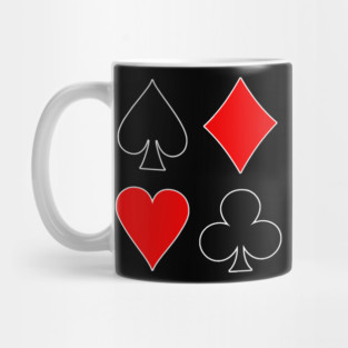 Playing Card Suits Hearts Diamonds Clubs Spades Poker Gambler Mug