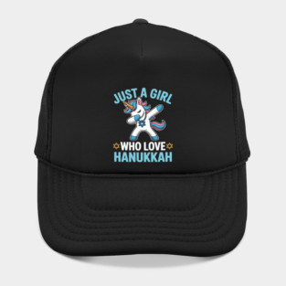 Just a Girl Who Loves Hanukkah Jewish Chanukah Unicorn Dabbi Hat