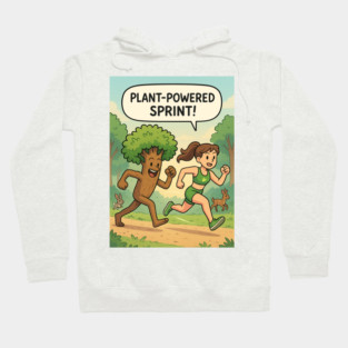 PLANT-POWERED SPRINT! Vegan Runner T-Shirt Hoodie