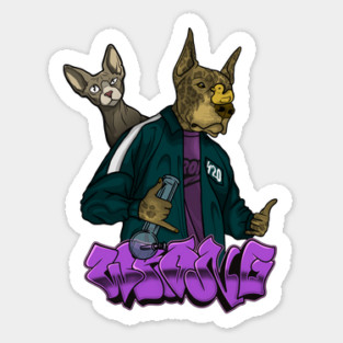 Crazy Dog with Duck Nose Sticker