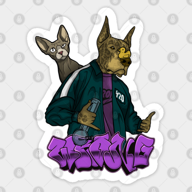 Crazy Dog with Duck Nose Sticker by Wrong