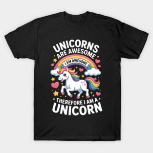 Unicorns Are Awesome Funny Rainbow T-Shirt