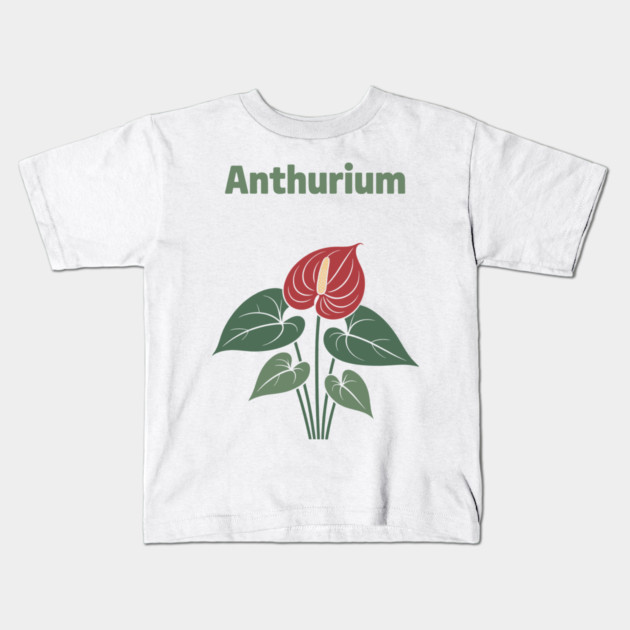Anthurium Kids T-Shirt by CreativeSage