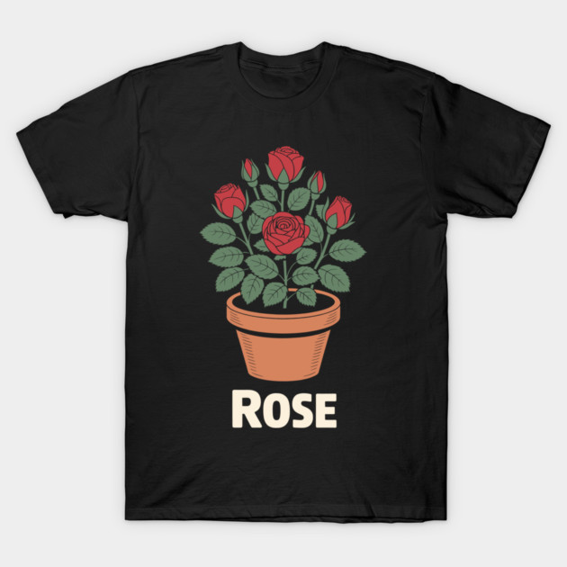 Rose in a pot T-Shirt by CreativeSage