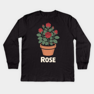 Rose in a pot Kids Long Sleeve T-Shirt