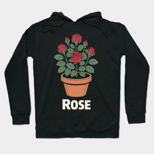 Rose in a pot Hoodie by CreativeSage