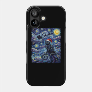 Starry Night Christmas Cat Phone Case