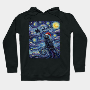 Starry Night Christmas Cat Hoodie