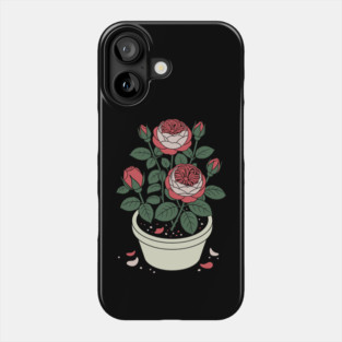 Rose plant in a pot Phone Case