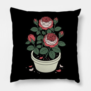 Rose plant in a pot Pillow