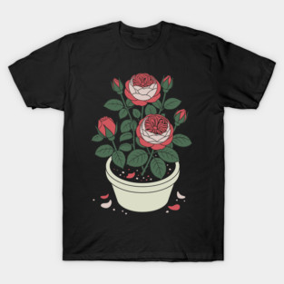 Rose plant in a pot T-Shirt