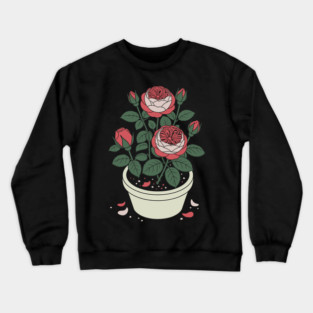 Rose plant in a pot Crewneck Sweatshirt