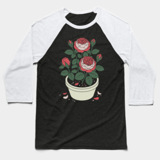 Rose plant in a pot Baseball T-Shirt
