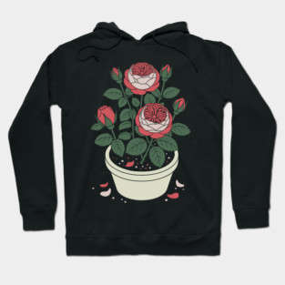 Rose plant in a pot Hoodie