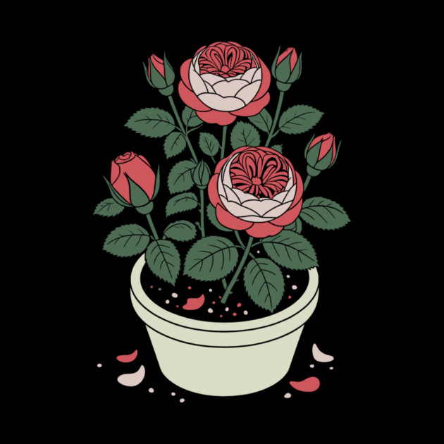 Rose plant in a pot by CreativeSage