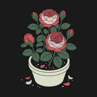 Rose plant in a pot T-Shirt