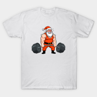 Muscle Santa Lifting Weights T-Shirt
