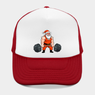 Muscle Santa Lifting Weights Hat