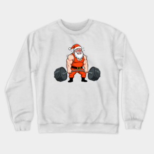Muscle Santa Lifting Weights Crewneck Sweatshirt