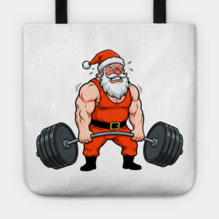 Muscle Santa Lifting Weights Tote