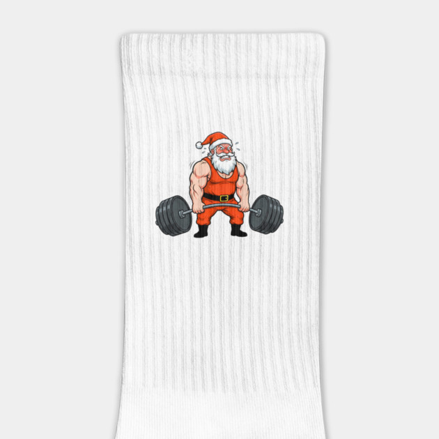 Muscle Santa Lifting Weights by Creatifly Graphic Tees