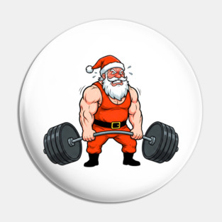 Muscle Santa Lifting Weights Pin