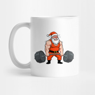 Muscle Santa Lifting Weights Mug