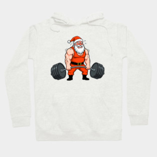 Muscle Santa Lifting Weights Hoodie
