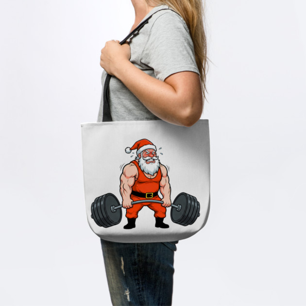 Muscle Santa Lifting Weights by Creatifly Graphic Tees