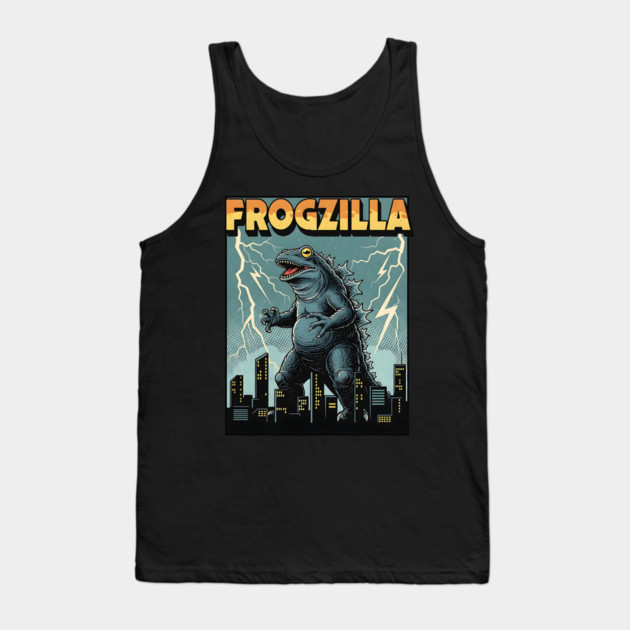 Frogzilla Retro Kaiju Monster Tank Top by Designed By Marty