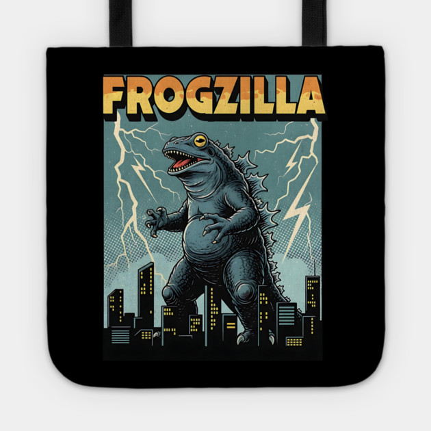 Frogzilla Retro Kaiju Monster Tote by Designed By Marty